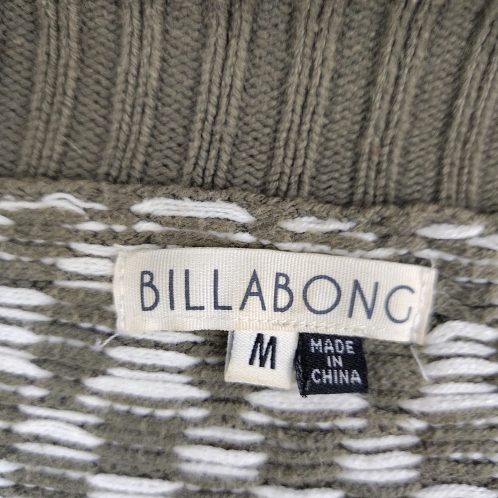 Billabong Olive Green Multicolor Striped Knit Cardigan - Picture 4 of 8